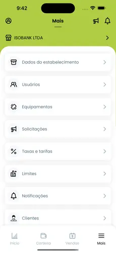 Mockup do App ISOBANK