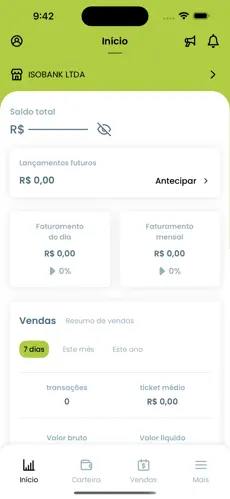 Mockup do App ISOBANK